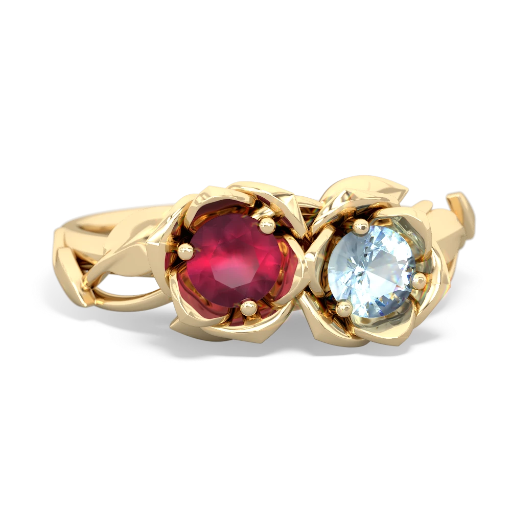 Ruby Rose Garden 14K Yellow Gold ring R5510