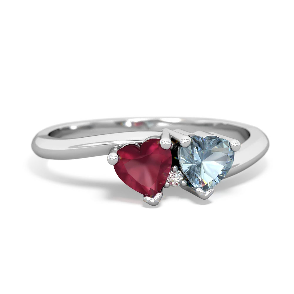 Ruby Sweethearts 14K White Gold ring R5260