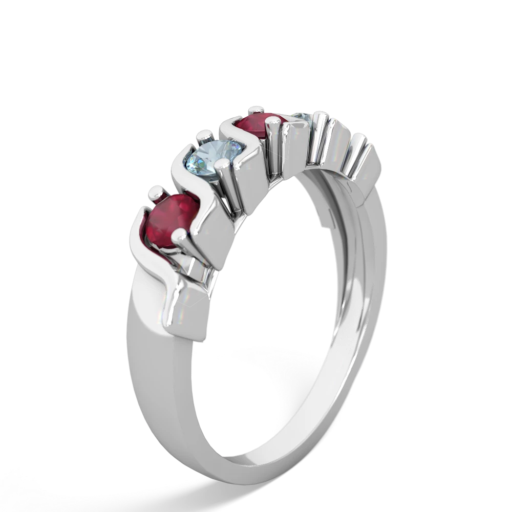 Ruby Anniversary Band 14K White Gold ring R2089