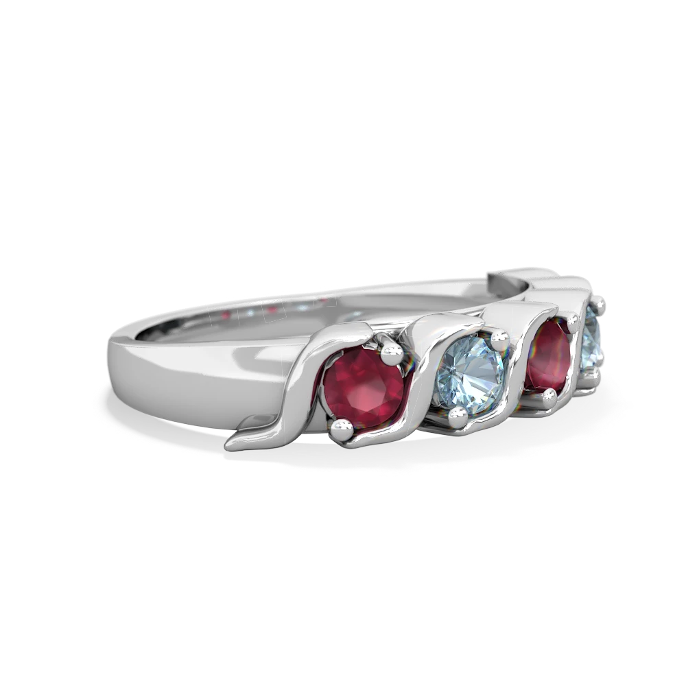 Ruby Anniversary Band 14K White Gold ring R2089