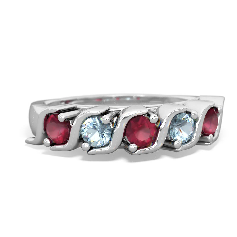 Ruby Anniversary Band 14K White Gold ring R2089