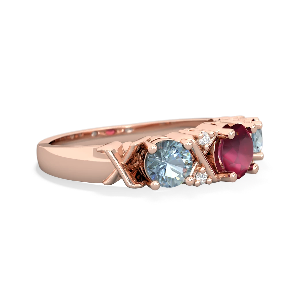 Ruby Hugs And Kisses 14K Rose Gold ring R5016