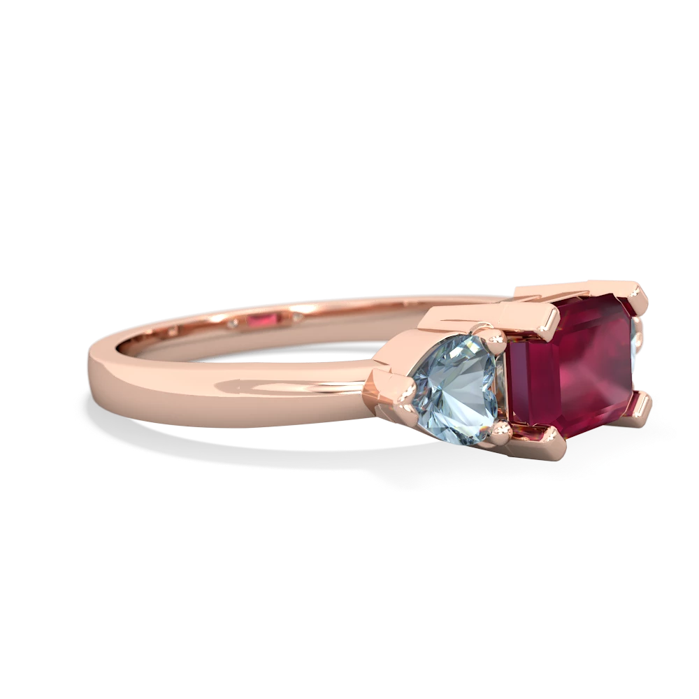 Ruby Three Stone 14K Rose Gold ring R5235