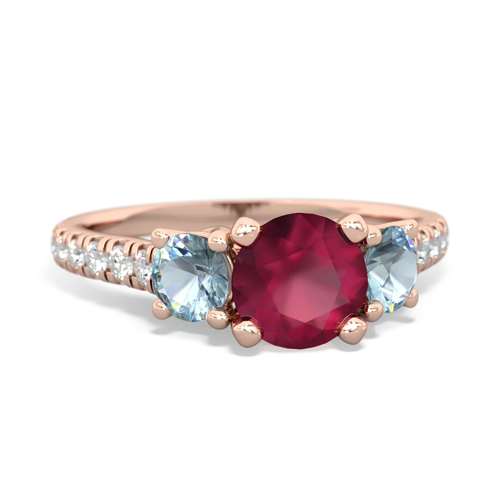 Ruby Pave Trellis 14K Rose Gold ring R5500