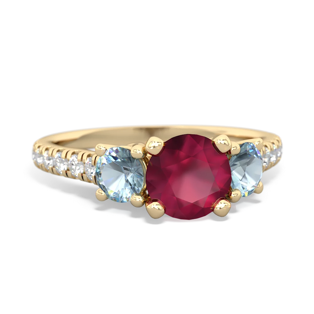 Ruby Pave Trellis 14K Yellow Gold ring R5500