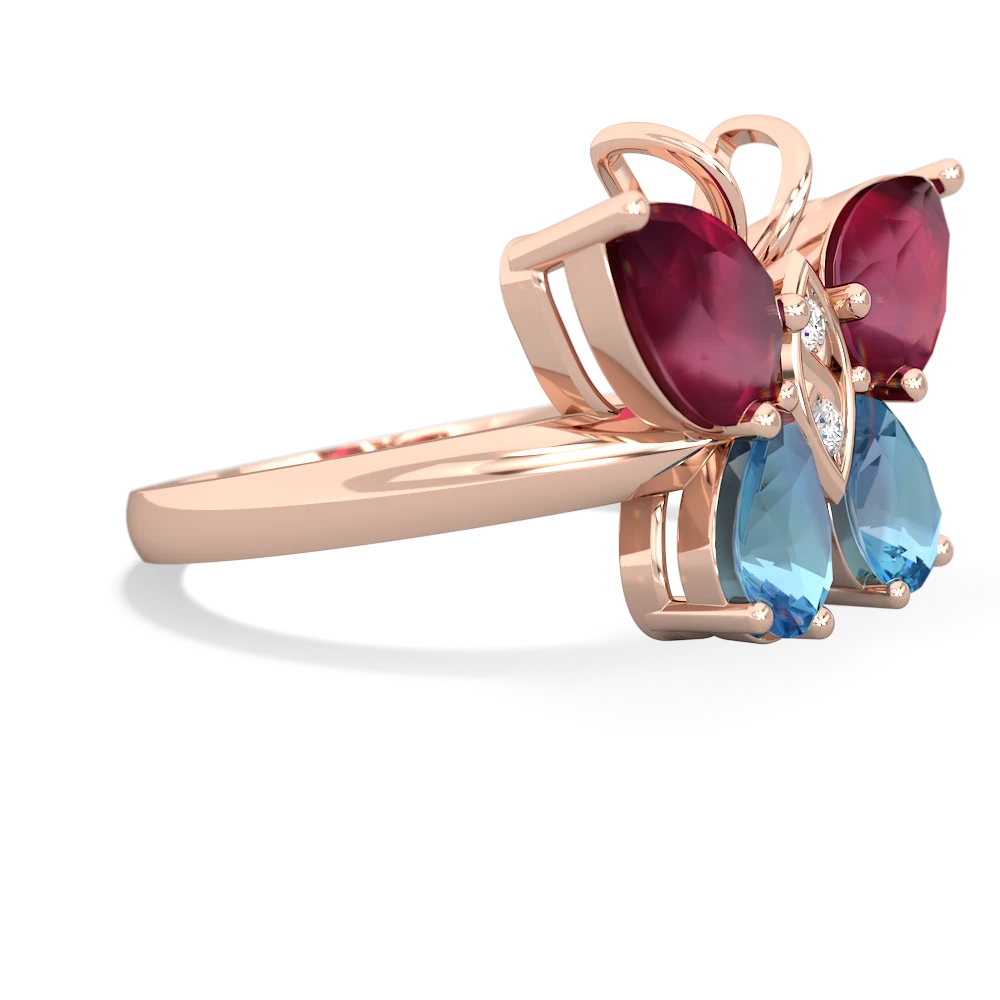 Ruby Butterfly 14K Rose Gold ring R2215