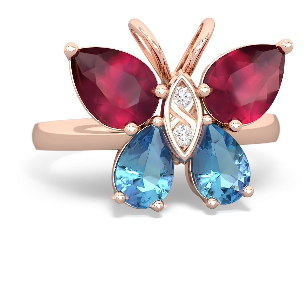 Ruby Butterfly 14K Rose Gold ring R2215