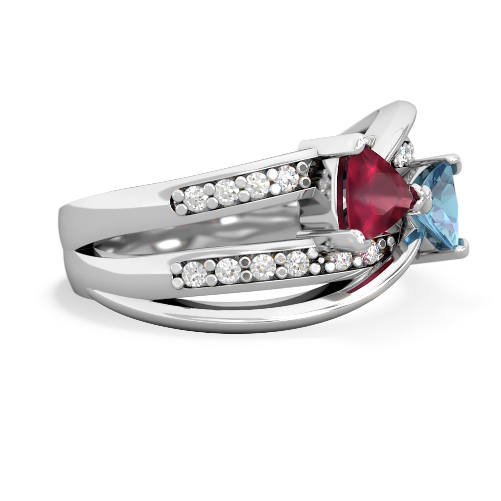 Ruby Bowtie 14K White Gold ring R2360