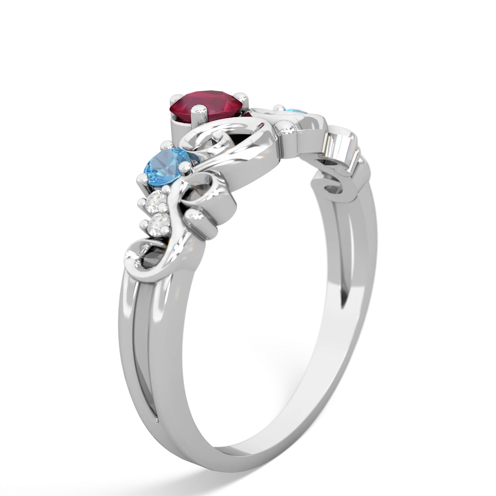 Ruby Crown Keepsake 14K White Gold ring R5740