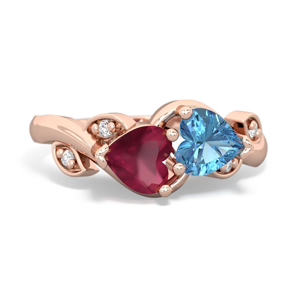 Ruby Floral Elegance 14K Rose Gold ring R5790