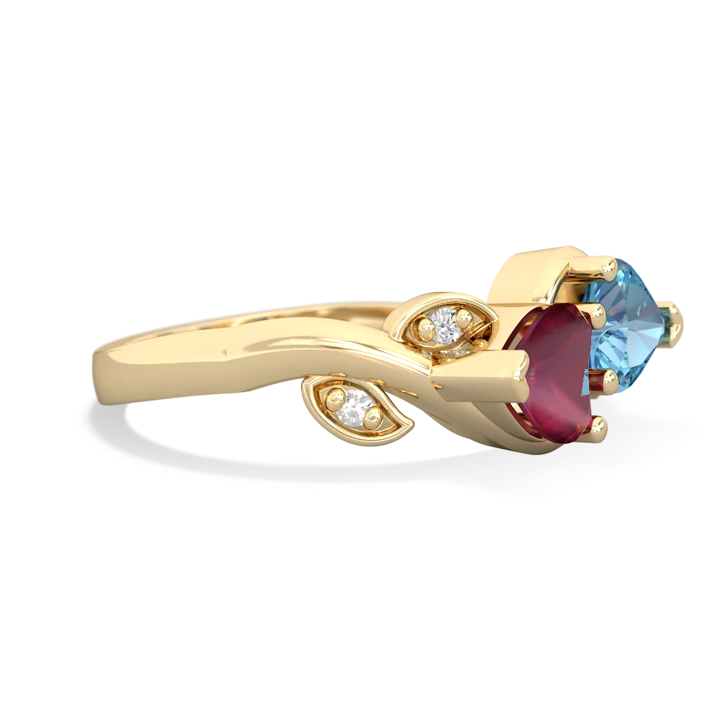 Ruby Floral Elegance 14K Yellow Gold ring R5790