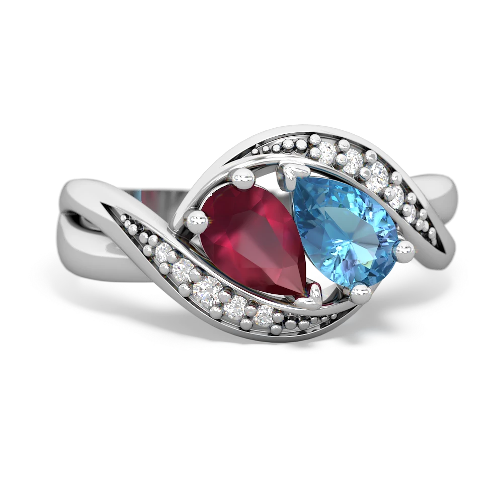 Ruby Summer Winds 14K White Gold ring R5342