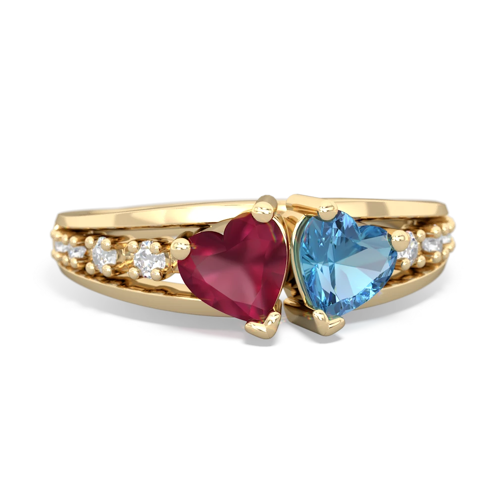 Ruby Heart To Heart 14K Yellow Gold ring R3342