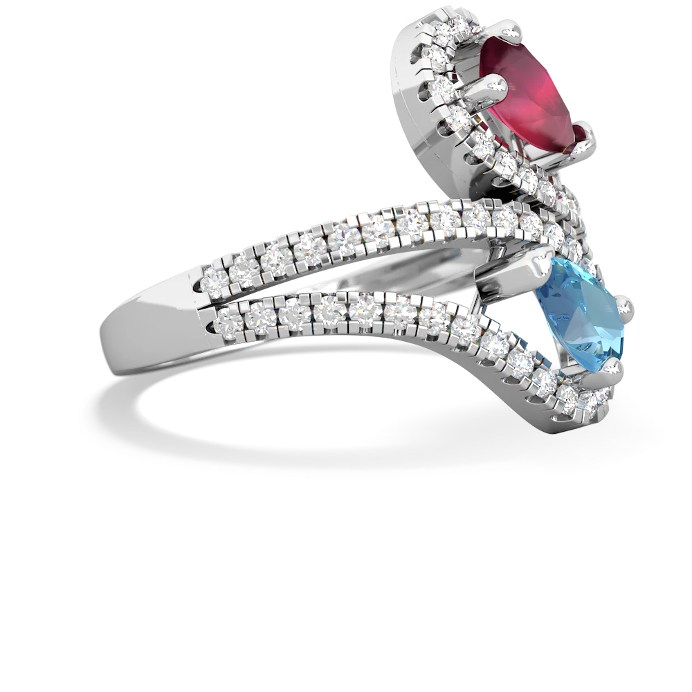 Ruby Diamond Dazzler 14K White Gold ring R3000