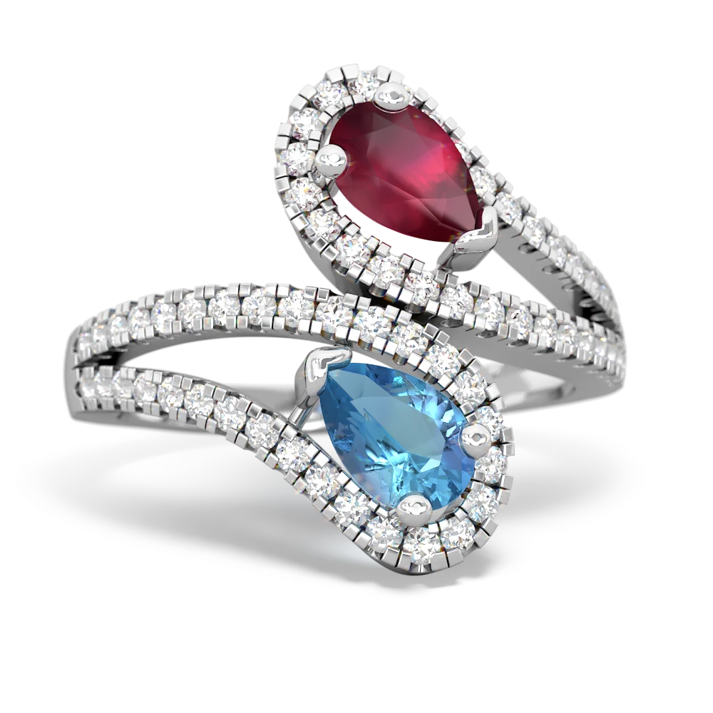 Ruby Diamond Dazzler 14K White Gold ring R3000