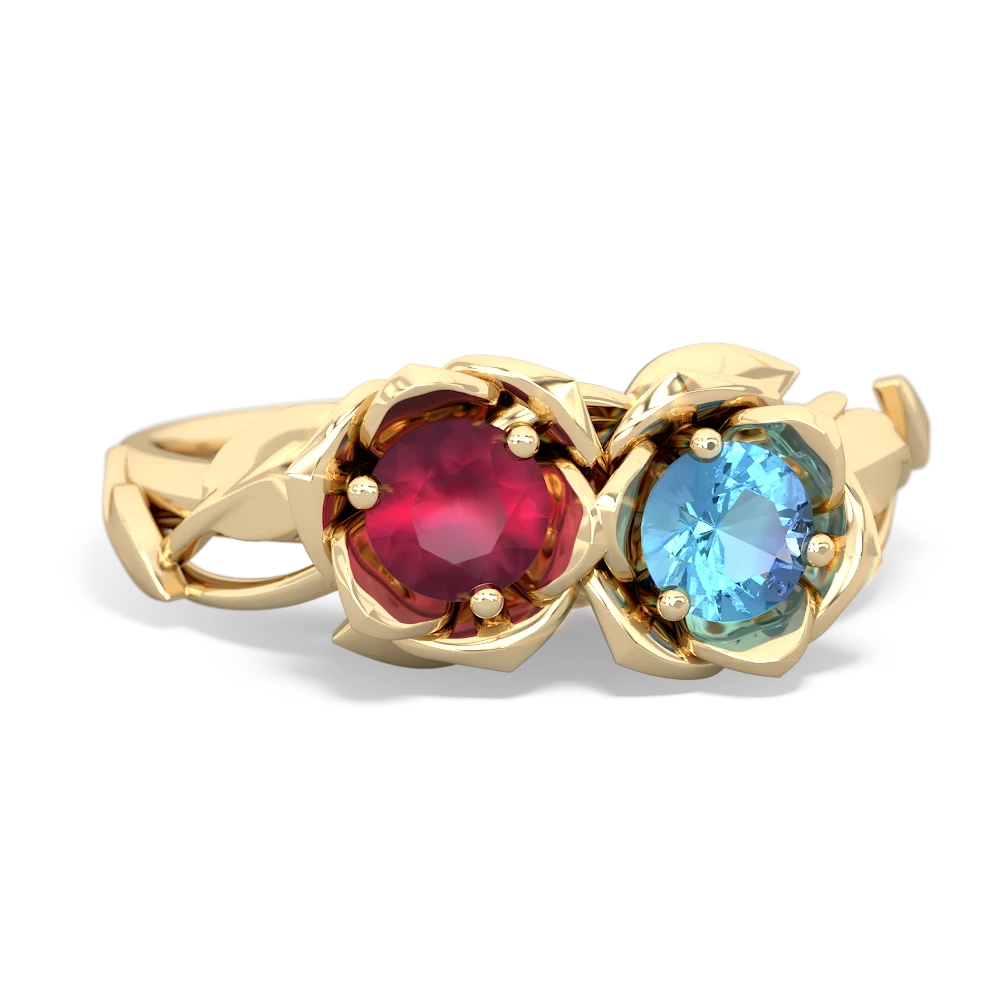 Ruby Rose Garden 14K Yellow Gold ring R5510