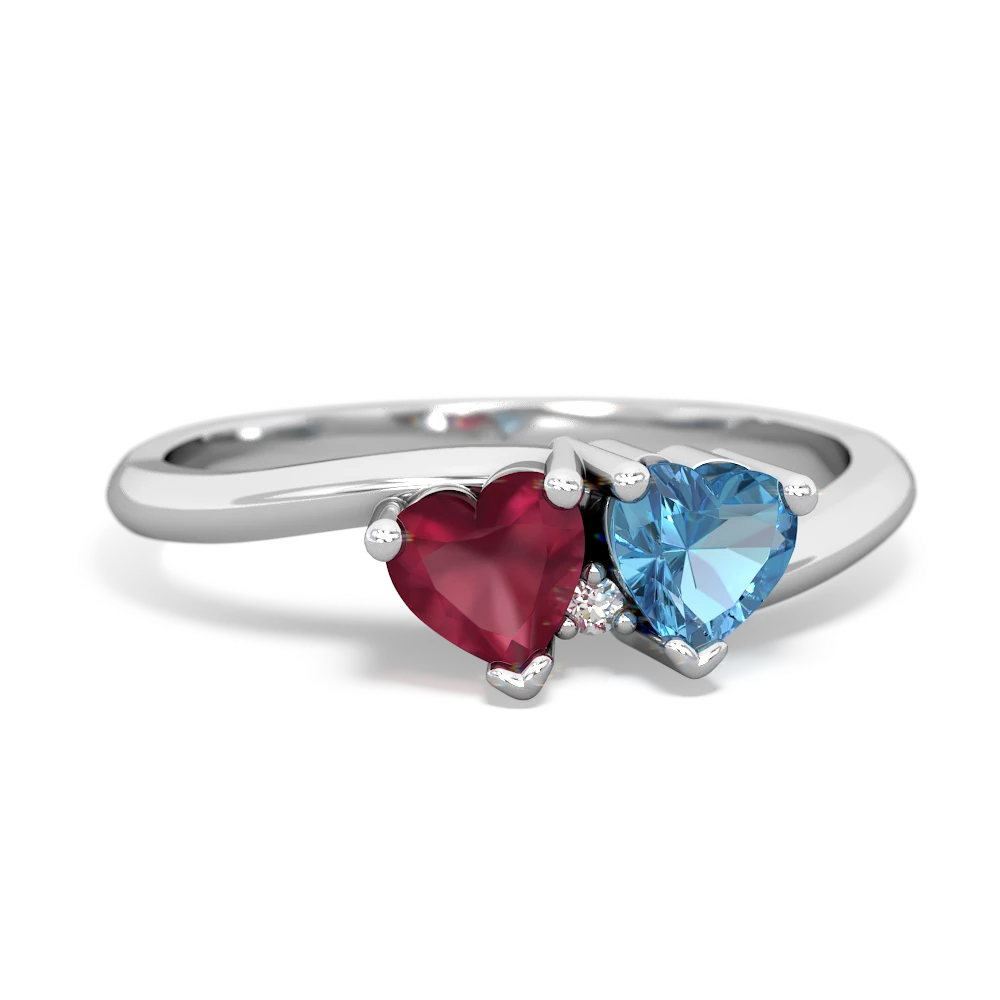 Ruby Sweethearts 14K White Gold ring R5260