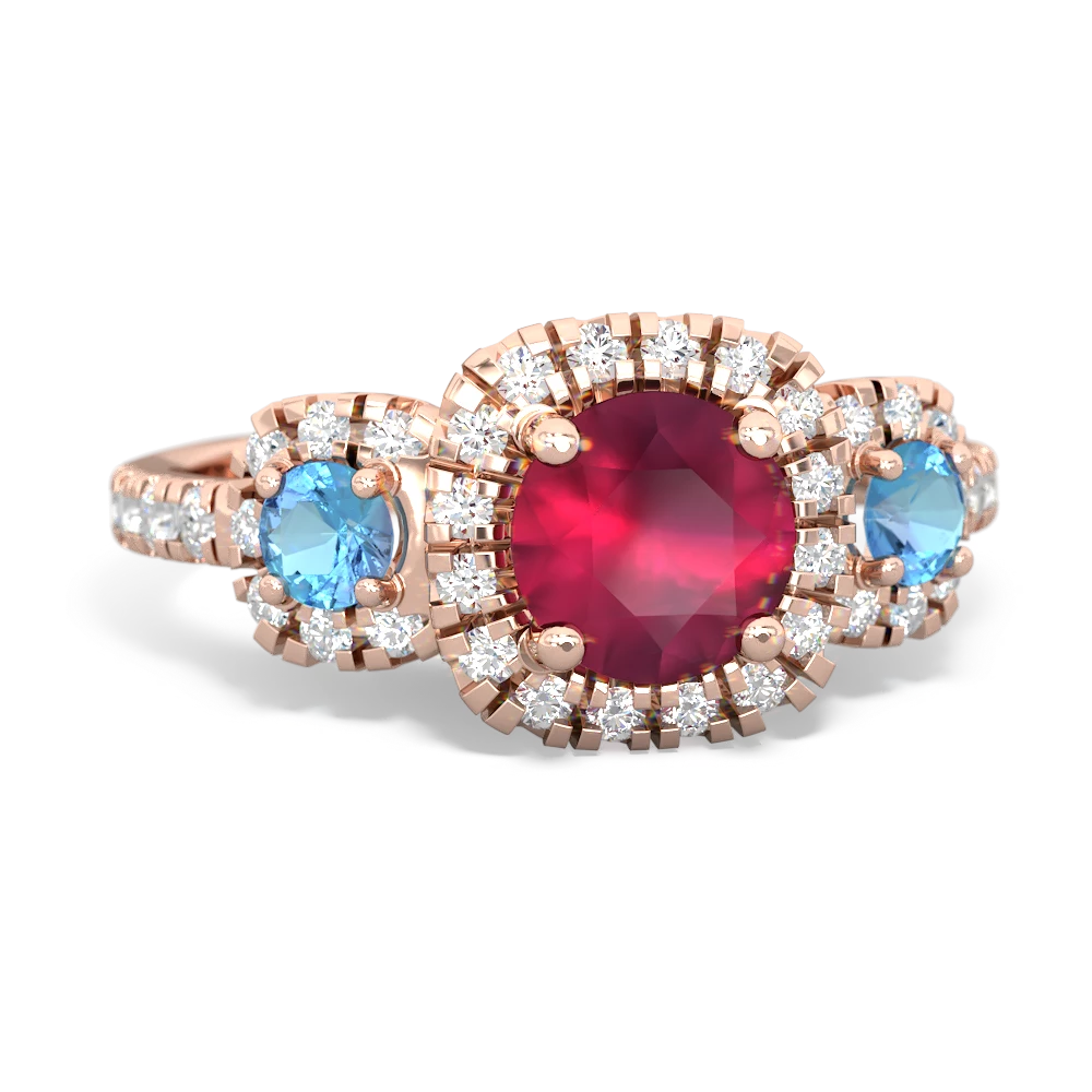 Ruby Regal Halo 14K Rose Gold ring R5350