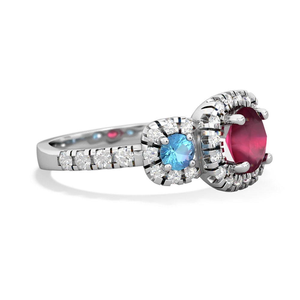 Ruby Regal Halo 14K White Gold ring R5350