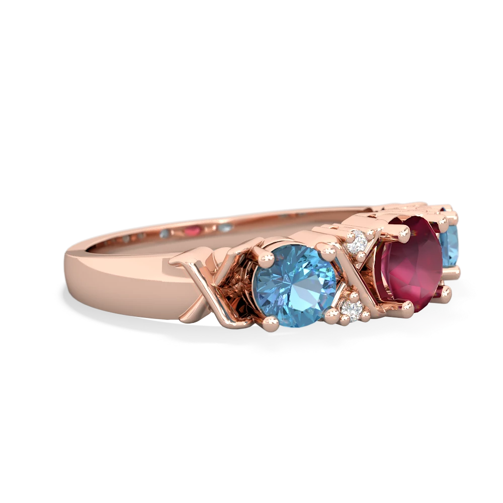 Ruby Hugs And Kisses 14K Rose Gold ring R5016