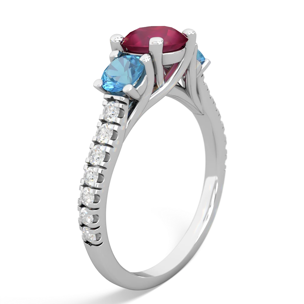 Ruby Pave Trellis 14K White Gold ring R5500