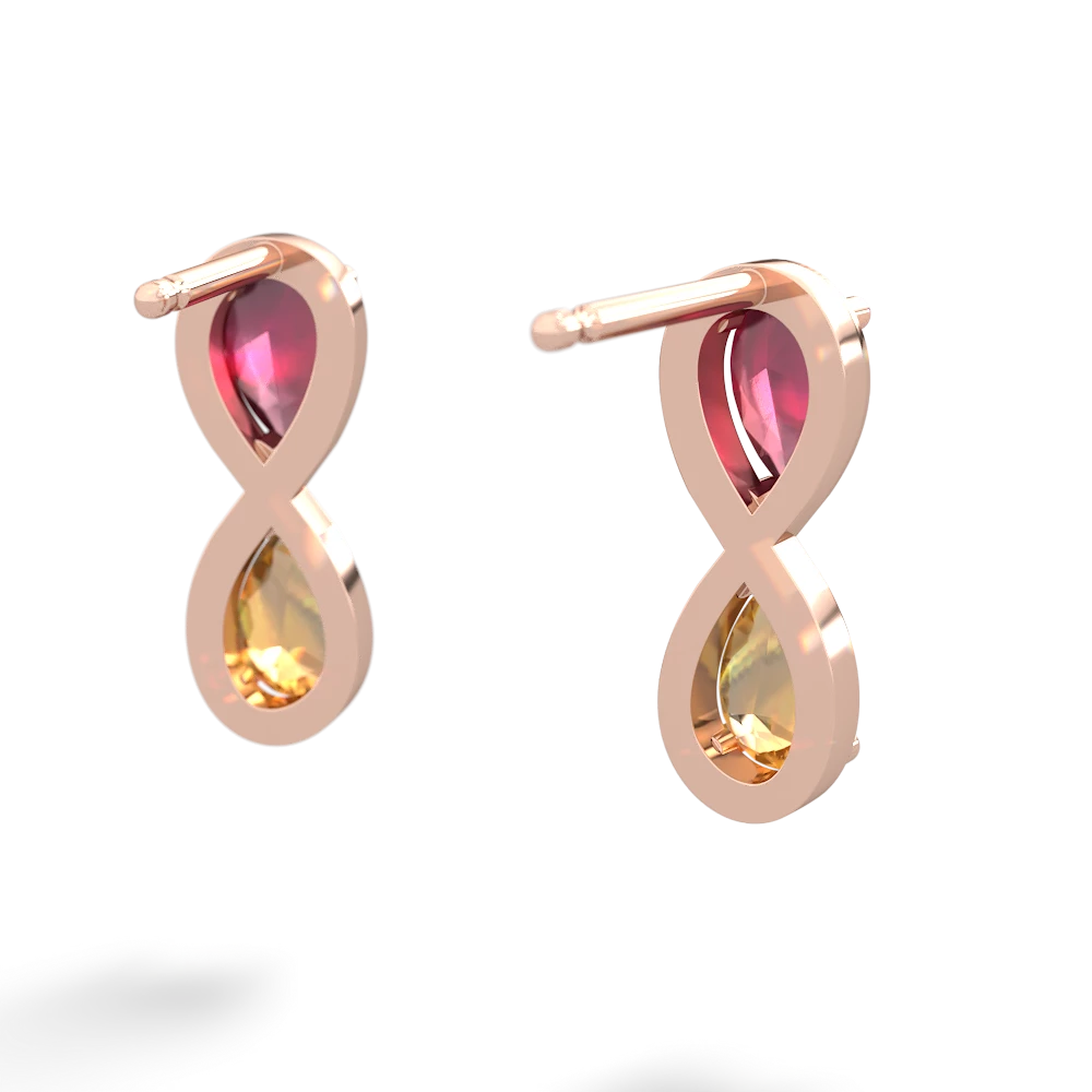 Ruby Infinity 14K Rose Gold earrings E5050