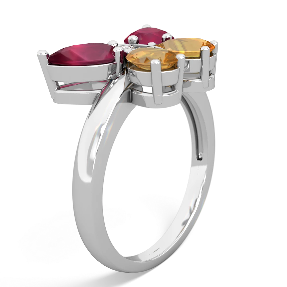 Ruby Butterfly 14K White Gold ring R2215