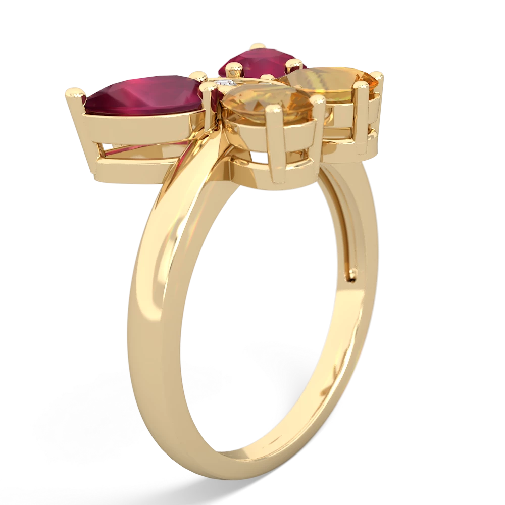 Ruby Butterfly 14K Yellow Gold ring R2215