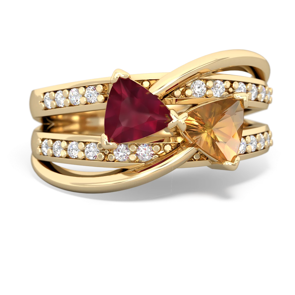 Ruby Bowtie 14K Yellow Gold ring R2360