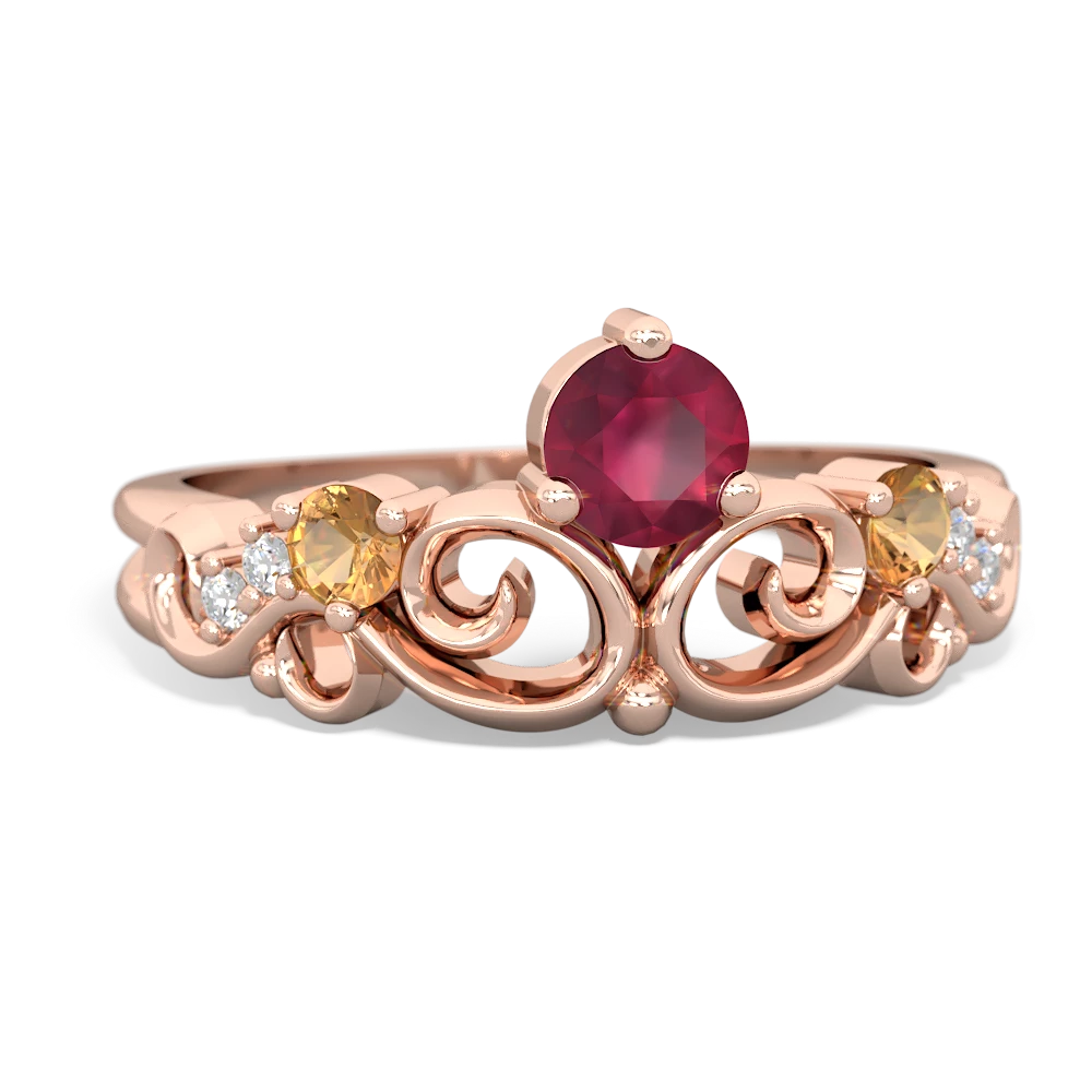 Ruby Crown Keepsake 14K Rose Gold ring R5740