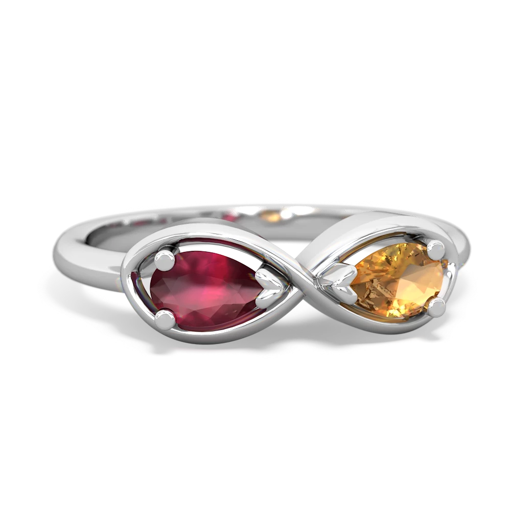 Ruby Infinity 14K White Gold ring R5050