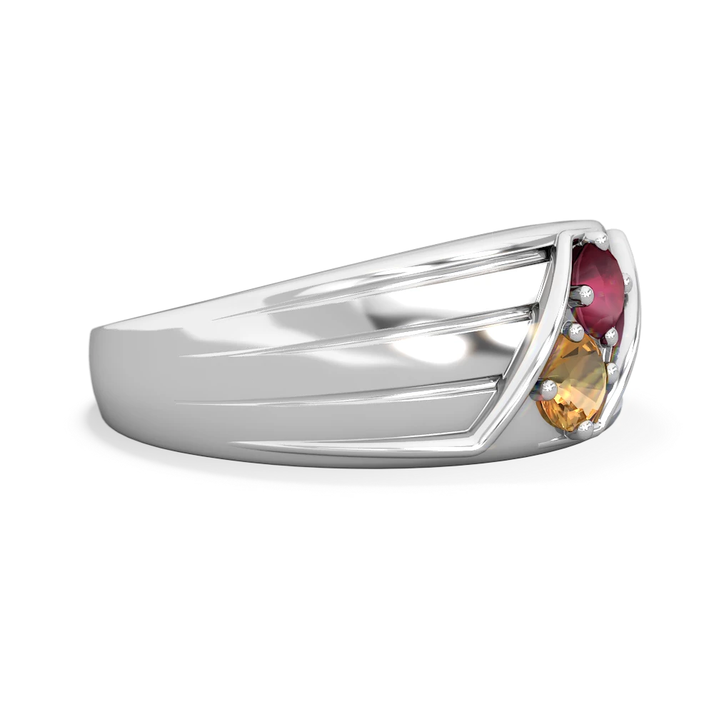 Ruby Men's Streamline 14K White Gold ring R0460