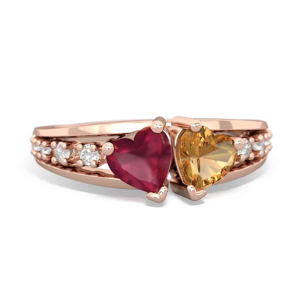 Ruby Heart To Heart 14K Rose Gold ring R3342