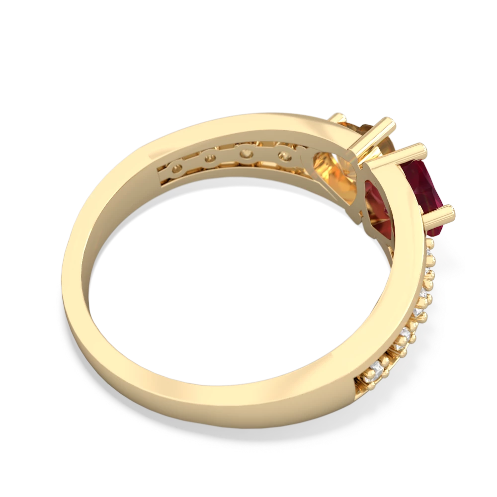 Ruby Heart To Heart 14K Yellow Gold ring R3342