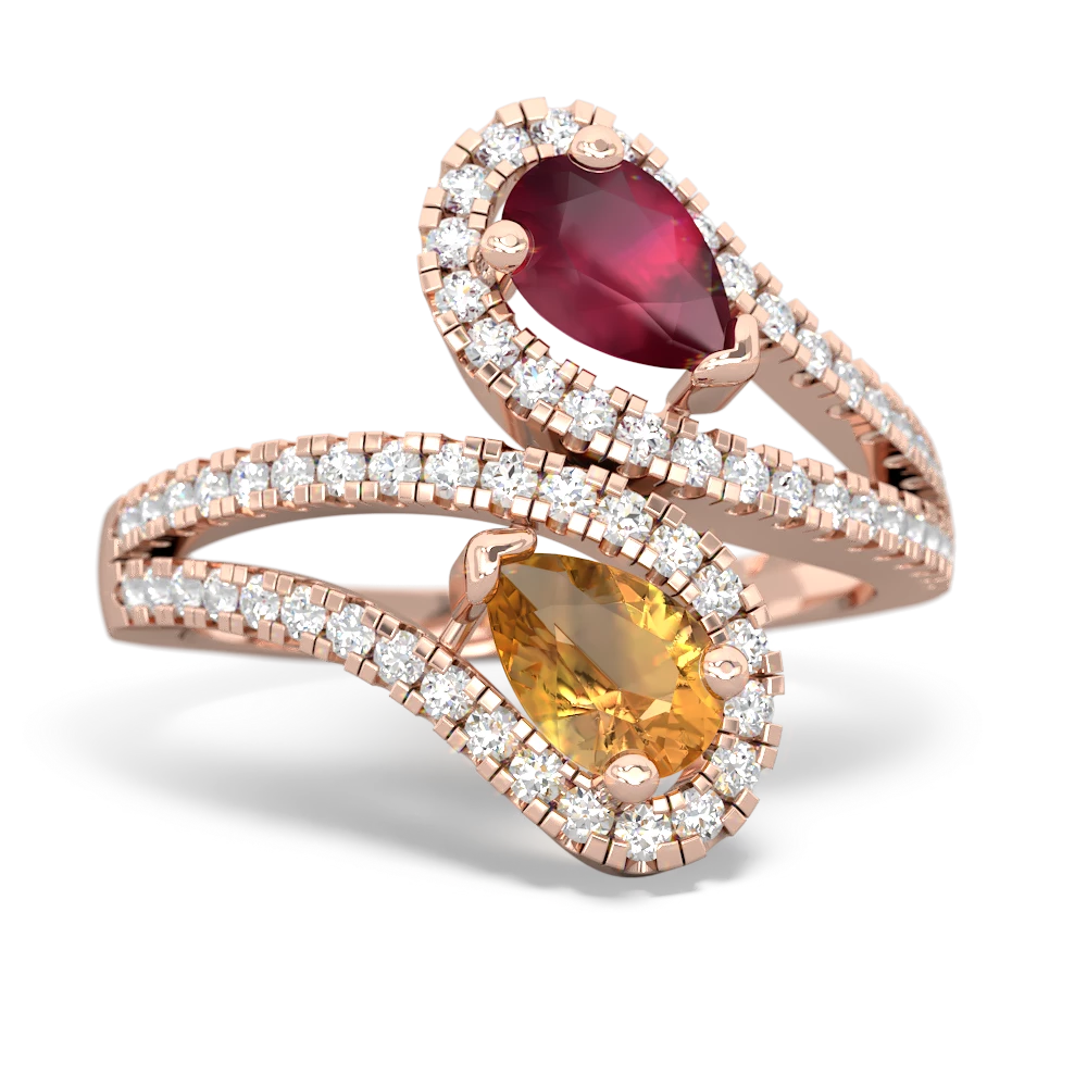 Ruby Diamond Dazzler 14K Rose Gold ring R3000