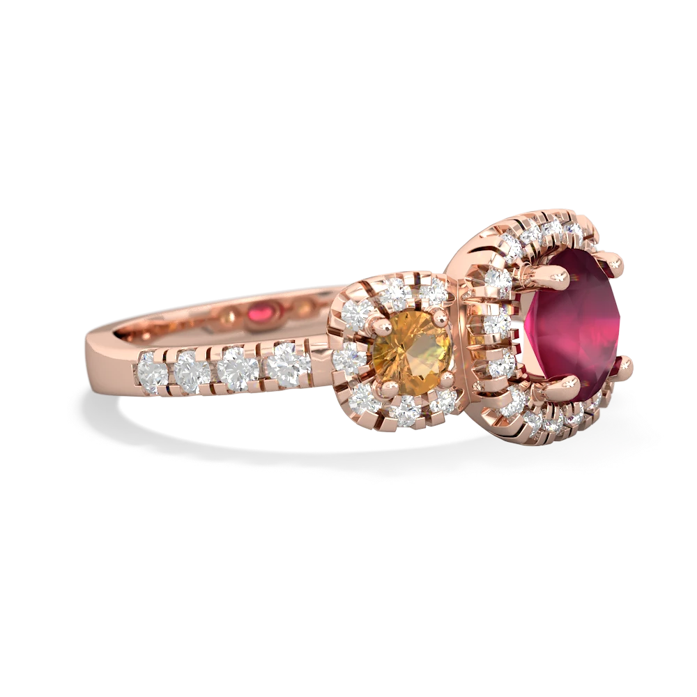 Ruby Regal Halo 14K Rose Gold ring R5350