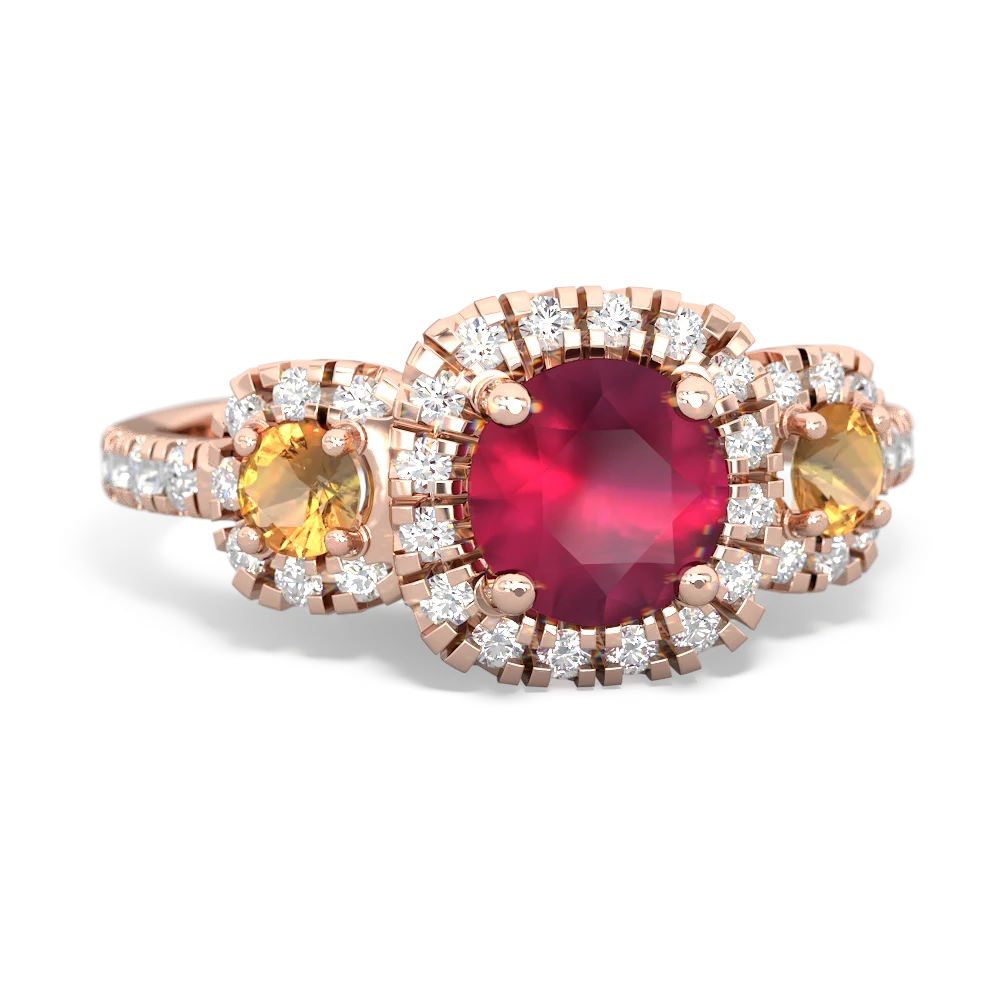 Ruby Regal Halo 14K Rose Gold ring R5350