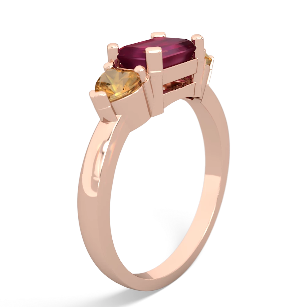 Ruby Three Stone 14K Rose Gold ring R5235