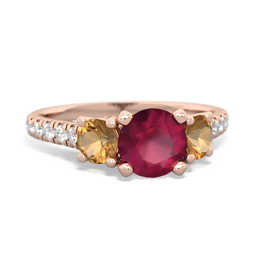 Ruby Pave Trellis 14K Rose Gold ring R5500