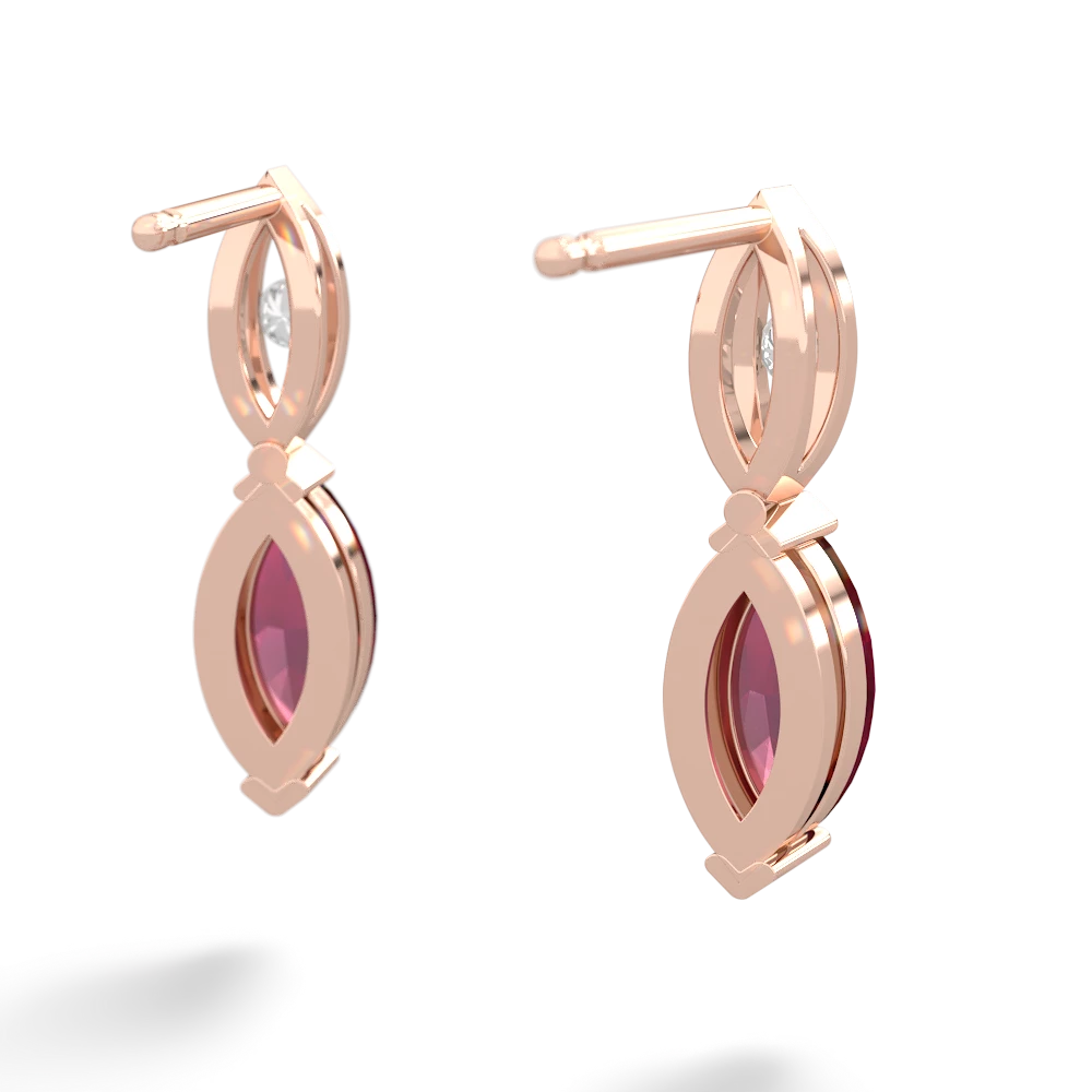 Ruby Marquise Drop 14K Rose Gold earrings E5333