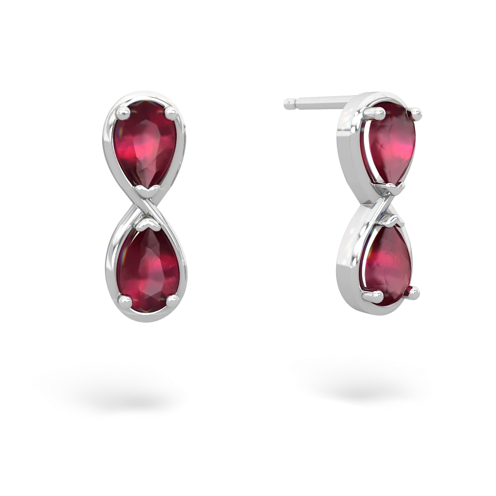 Ruby Infinity 14K White Gold earrings E5050