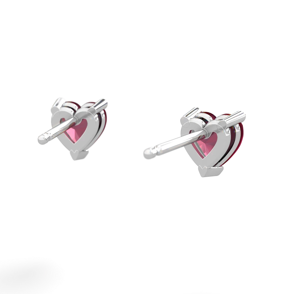Ruby 5Mm Heart Stud 14K White Gold earrings E1861