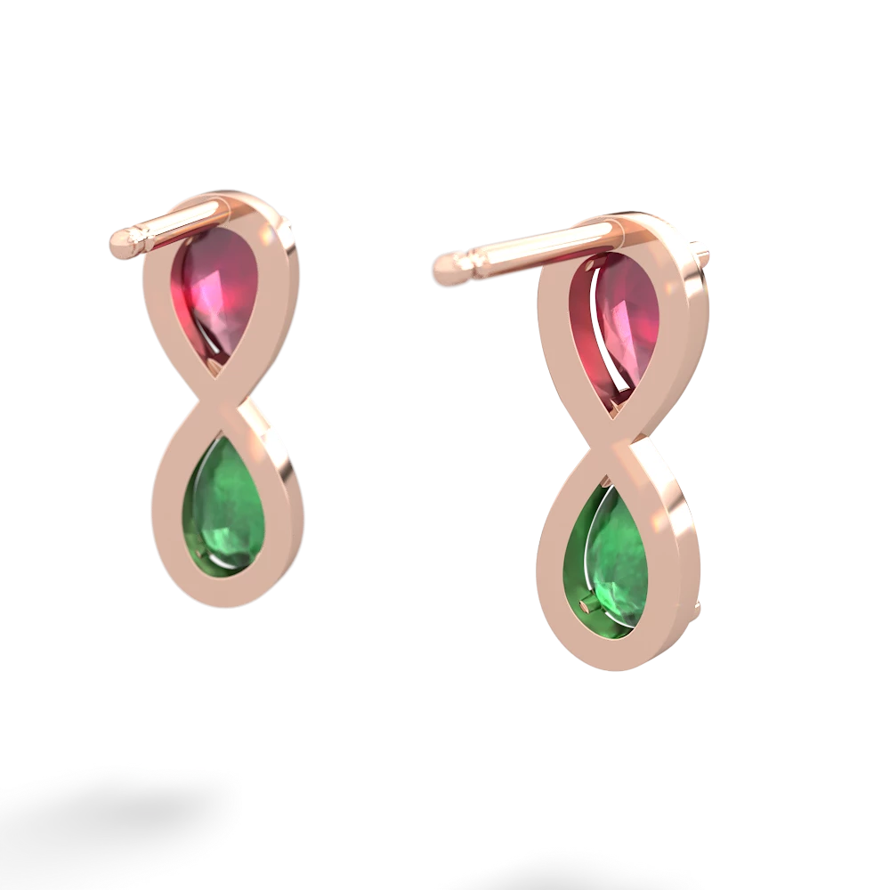 Ruby Infinity 14K Rose Gold earrings E5050