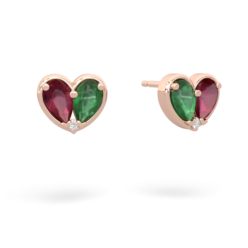 Ruby 'Our Heart' 14K Rose Gold earrings E5072