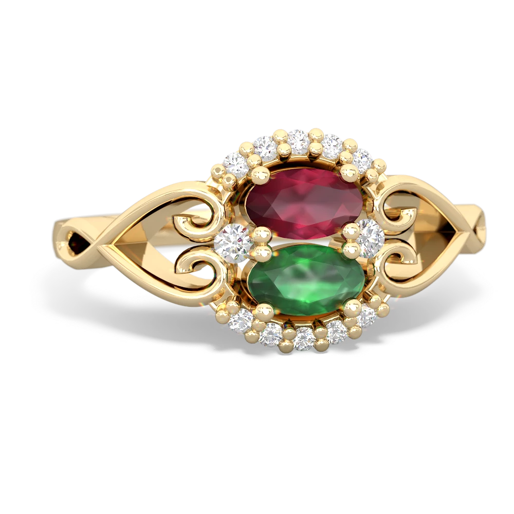 Ruby Love Nest 14K Yellow Gold ring R5860