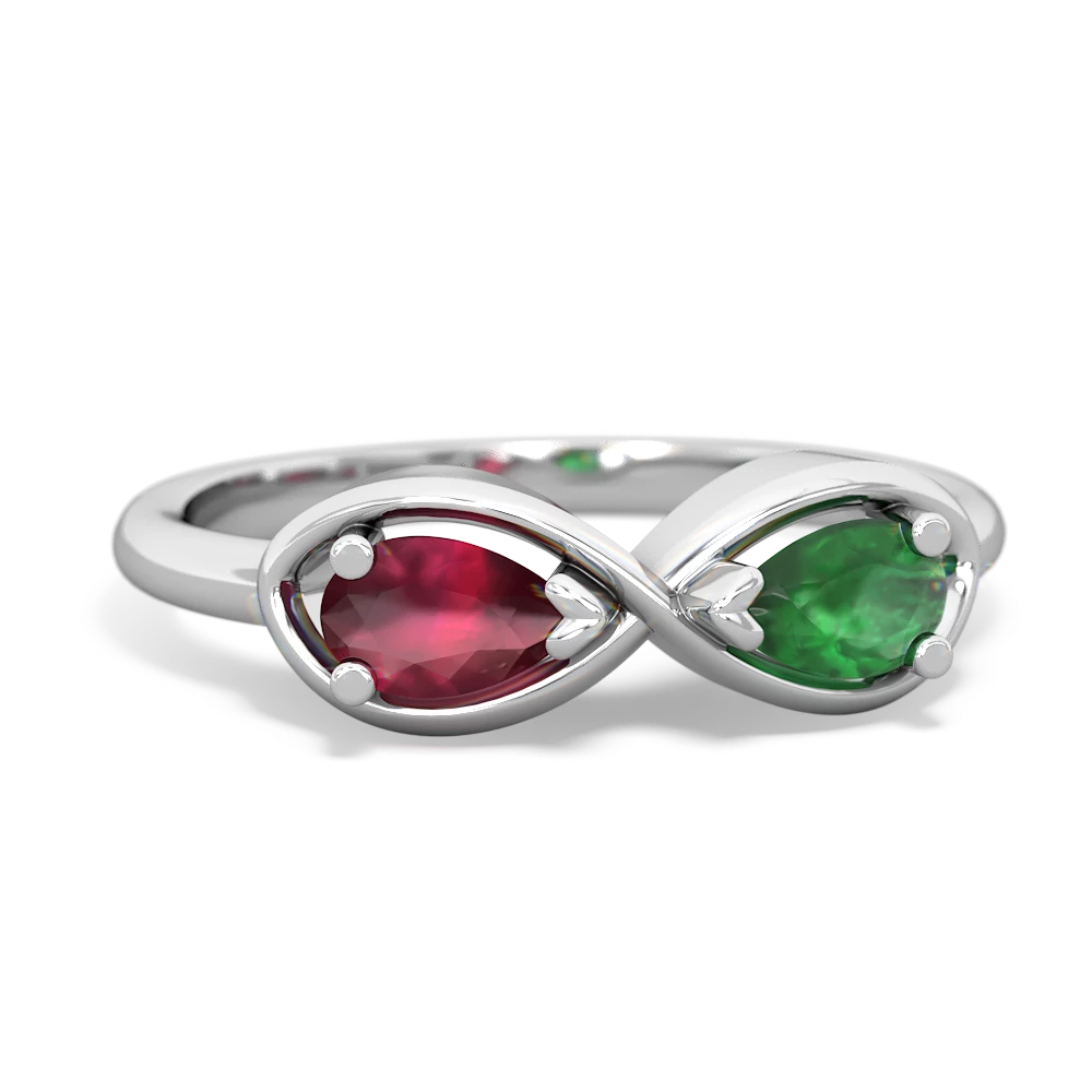 Ruby Infinity 14K White Gold ring R5050