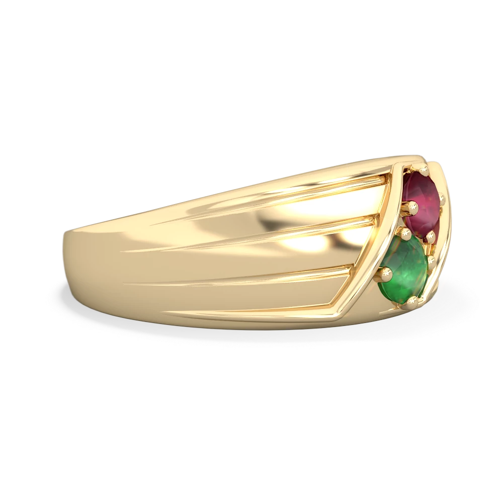 Ruby Men's Streamline 14K Yellow Gold ring R0460