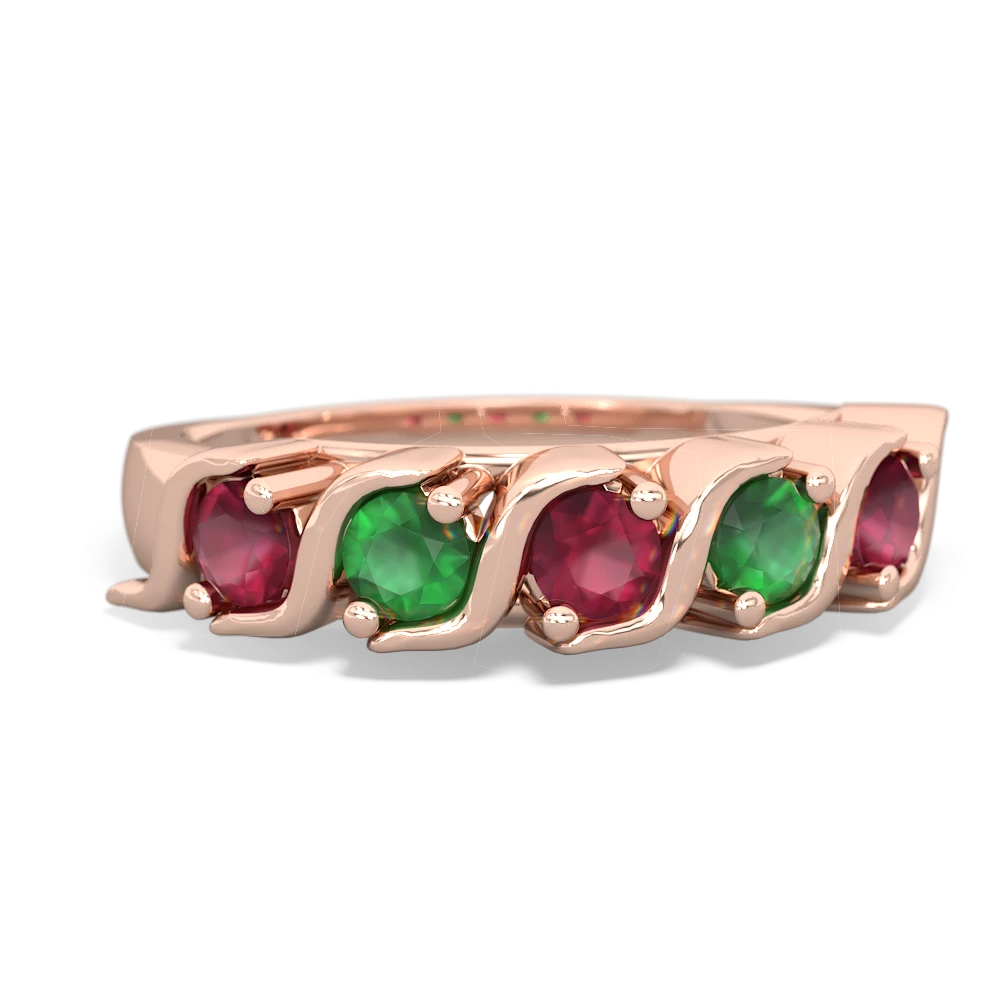 Ruby Anniversary Band 14K Rose Gold ring R2089