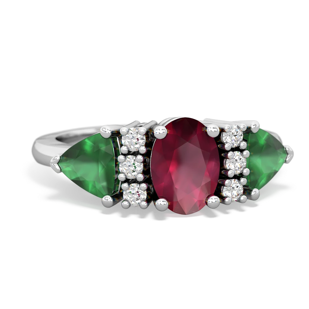 Nature Inspiration Emerald Cut Lab Grown Ruby Engagement Ring 14K Solid  Gold - Oveela Jewelry