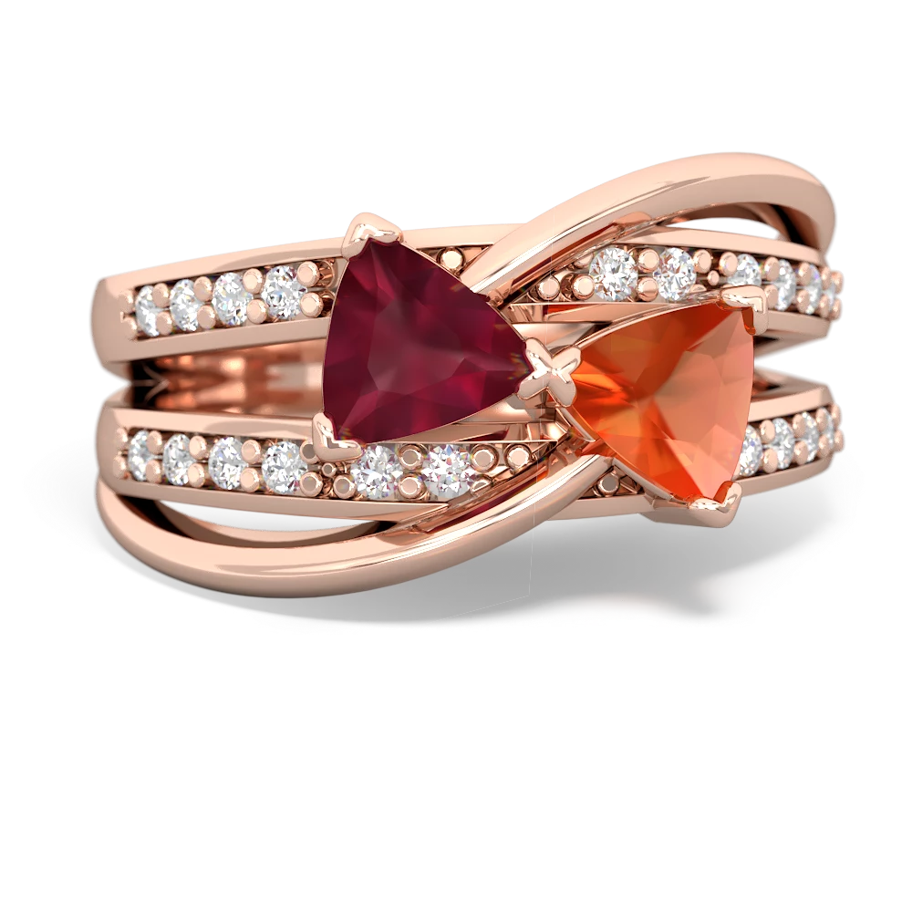 Ruby Bowtie 14K Rose Gold ring R2360